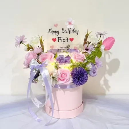 Bloom Box Akrilik Ucapan Ulang Tahun Solear